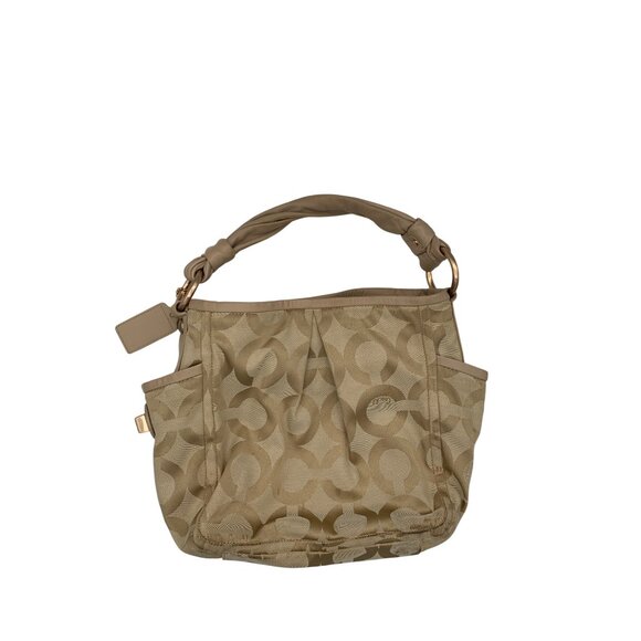 Coach Beige Signature Hobo Bag With Side Pockets & Twisted Handle-Price is Firm - Picture 1 of 10